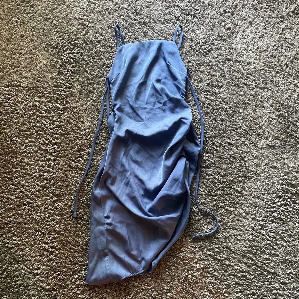 Beautiful blue tie up, backless dress